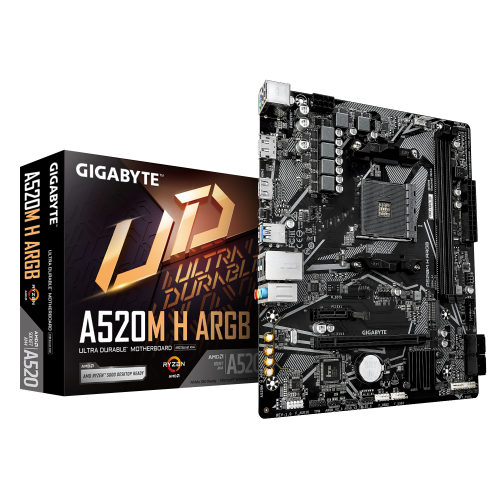 GIGABYTE A520M H ARGB Placa Base Micro ATX AM4 AMD A520 GIGABYTE A520M H ARGB Placa Base Micro ATX AM4 AMD A520