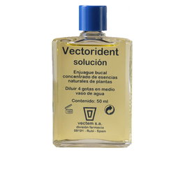 Vectorident VECTORIDENT Enjuague Bucal - Solución 50 ml para Aliento Fresco, Elimina Placa, Cuidado Encías con Aceites Esenciales Menta, Eucalipto y Mentol