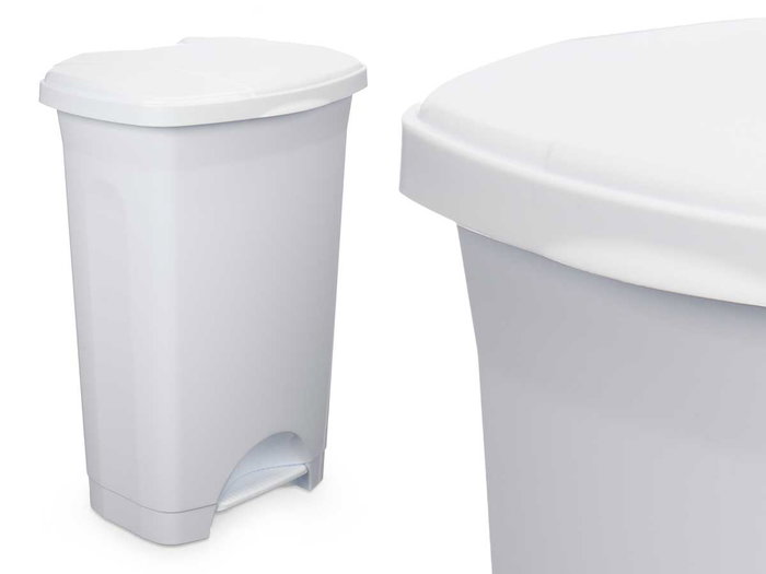 Arte Regal Papelera Pedal Plástico Blanco 50L 43x64x33cm (Set de 3)