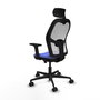 PIQUERAS Y CRESPO Silla de oficina Jorquera con mecanismo Sincro/Traslack Azul claro y Blanco