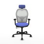PIQUERAS Y CRESPO Silla de oficina Jorquera con mecanismo Sincro/Traslack Azul claro y Blanco