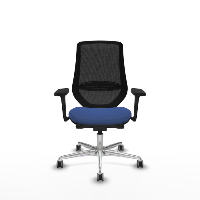 PIQUERAS Y CRESPO Silla de oficina Mardos con mecanismo Sincro/Traslack, Azul marino y Negro
