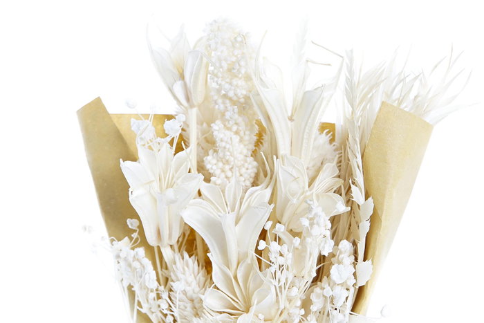 DKD Home Decor Ramo de Flores Secas Surtido de 2 Colores Beige y Amarillo