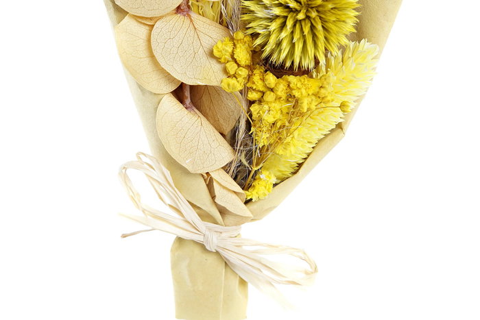 DKD Home Decor Ramo de Flores Secas Surtido de 2 Colores Beige y Amarillo