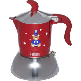 Bialetti Fiammetta 2TZ Red Orsetto Induction Espresso Maker