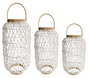 DKD Home Decor Set de 3 Portavelas en Blanco