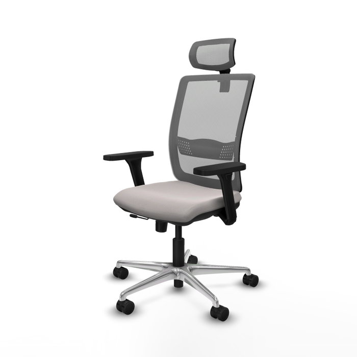 PIQUERAS Y CRESPO Silla de oficina Haches con mecanismo Sincro/Traslack Blanco y Gris PIQUERAS Y CRESPO Silla de oficina Haches con mecanismo Sincro/Traslack Blanco y Gris