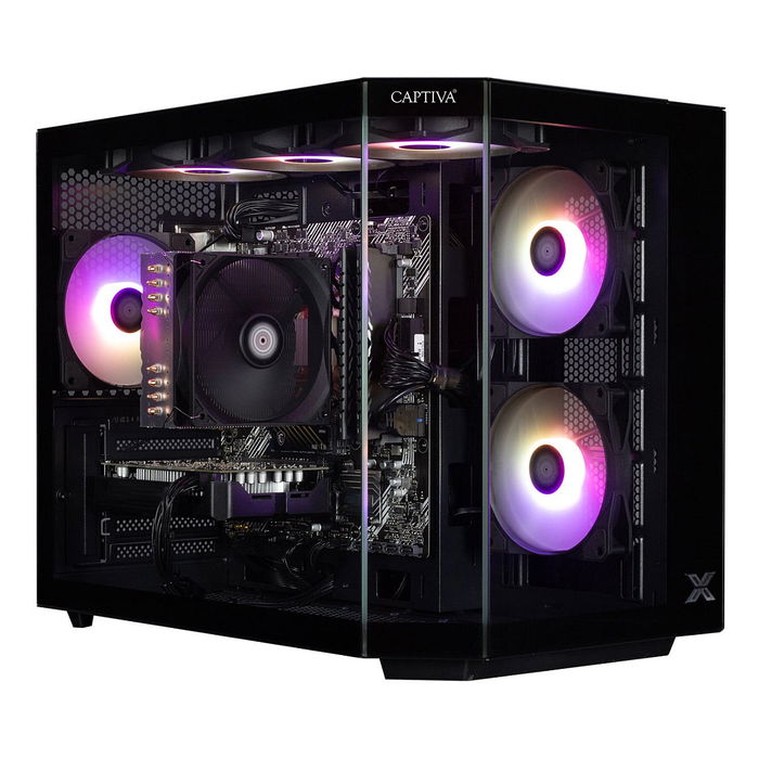 Captiva PC Advanced Gaming R92-586 | AMD Ryzen 7 5700X 3.4 GHz | 32 GB RAM DDR4 | 1 TB SSD M.2 | NVIDIA GeForce RTX 5060 Ti 8 GB | Windows 11 Home | Negro