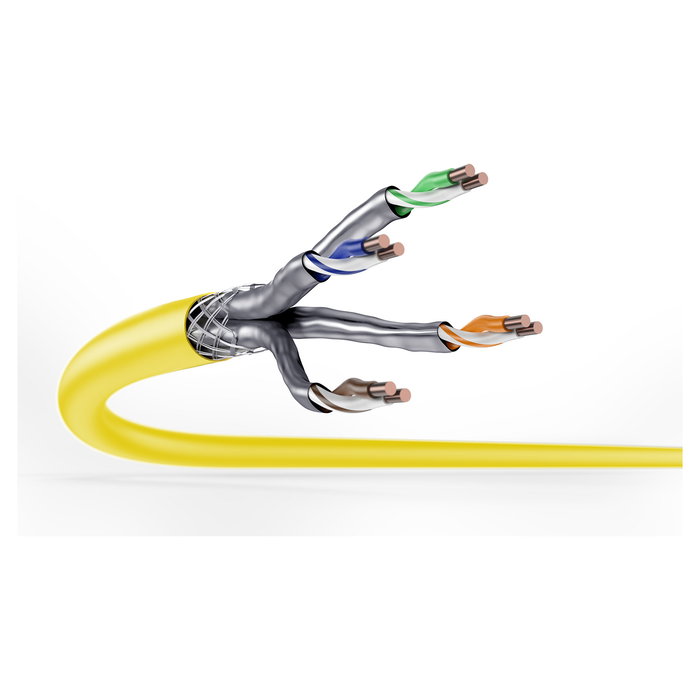 Digitus Cable de Instalación CAT7A S/FTP 1000m, Sólido AWG22/1, Amarillo, LSZH, CPR Class Dca