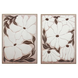 DKD Home Decor Cuadro Lienzo Poliéster Flores Surtido 50x3x70 cm
