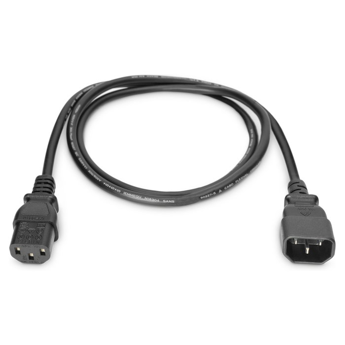 Digitus Alargador de Cable de Red IEC C14 a IEC C13, 1.8m, H05VV-F3G, 250V/10A, para Servidores y Equipos de Red Digitus Alargador de Cable de Red IEC C14 a IEC C13, 1.8m, H05VV-F3G, 250V/10A, para Servidores y Equipos de Red