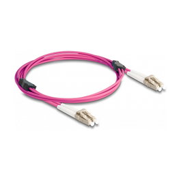DeLOCK Cable de fibra óptica LC Duplex a LC Duplex Multimodo OM4 con cobertura metálica, 2 m