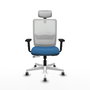 PIQUERAS Y CRESPO Silla de oficina Haches con mecanismo Sincro/Traslack Azul claro y Blanco
