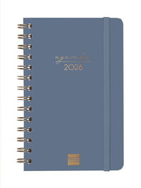 Agenda Anual (2026) Finocam Espiral Alma Wire-O Tapa Dura Con Goma E5 117X181 S/V Apais. Azul