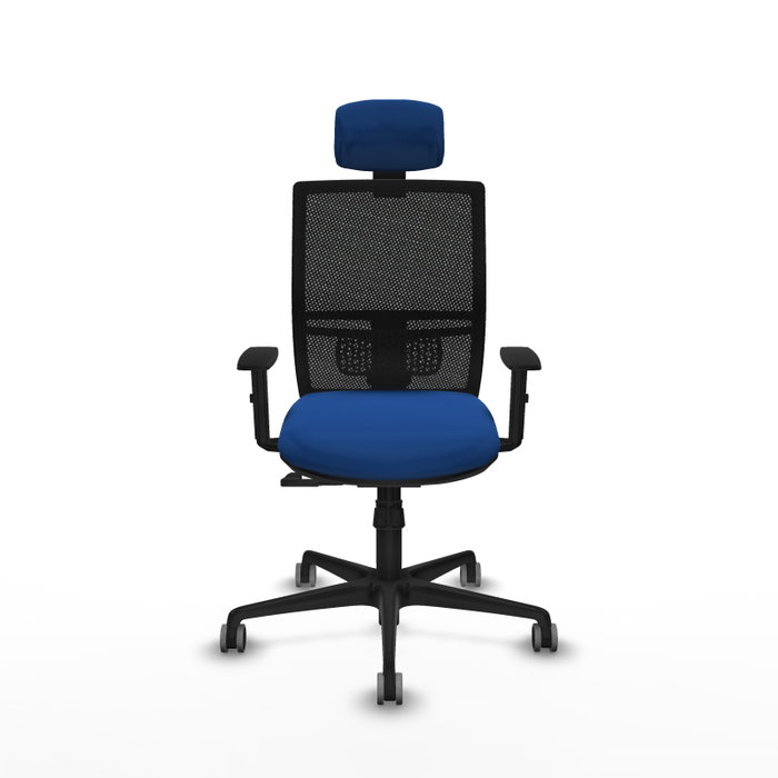 PIQUERAS Y CRESPO Silla de oficina Yunquera con mecanismo Sincro, Azul y Negro
