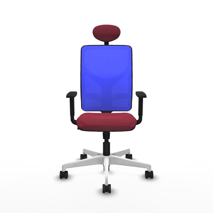 PIQUERAS Y CRESPO Silla de oficina Motilla con mecanismo Sincro, Tela Granate y Malla Azul PIQUERAS Y CRESPO Silla de oficina Motilla con mecanismo Sincro, Tela Granate y Malla Azul