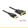DeLOCK Cable DisplayPort 1.2 a DVI 24+1 Pasivo de 2 Metros - Negro