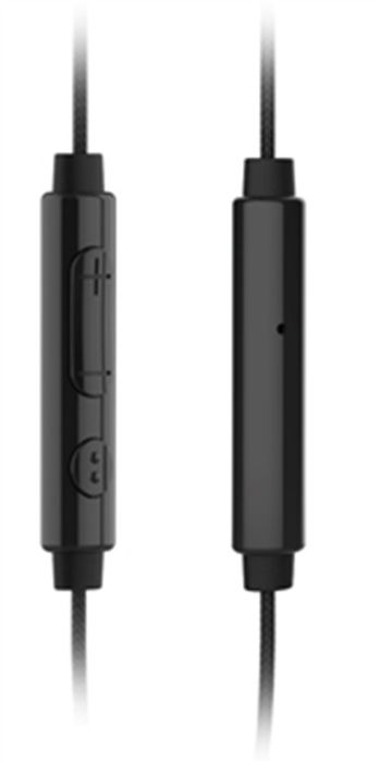 Elbe AU-P20-MIC Auriculares Intra-auditivos con Micrófono, Control de Llamadas y Música, Negro/Plata