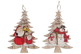 DKD Home Decor Decoración Colgante de Madera Árbol Surtido 2