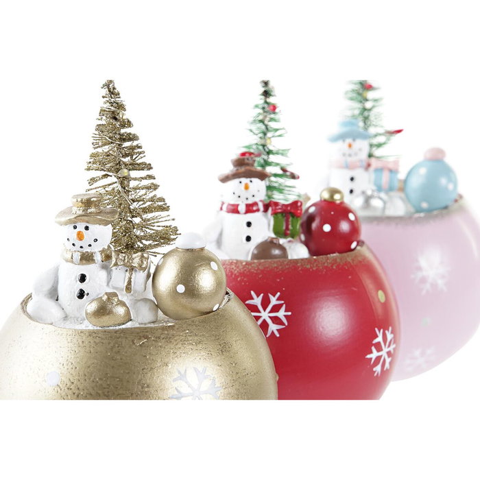 DKD Home Decor Figura LED MDF Muñeco de Nieve Surtido de 3 unidades