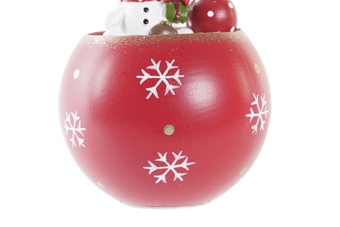 DKD Home Decor Figura Navidad Muñeco de Nieve Rojo Rosa Dorado 8 x 11 x 8 cm (3 Unidades)