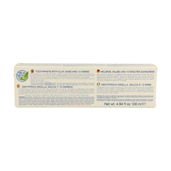 Natura House Dentífrico Herbarium con Arcilla, Salvia y 10 Hierbas 100ml