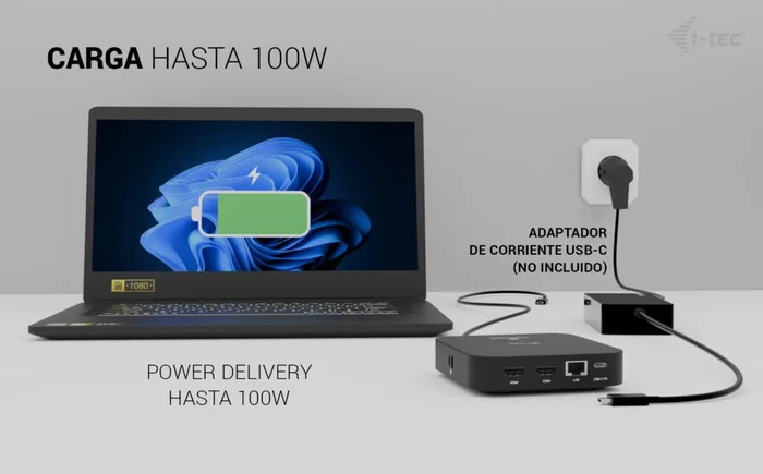 I-tec Docking Station USB-C Dual HDMI con Power Delivery 100 W Negro I-tec Docking Station USB-C Dual HDMI con Power Delivery 100 W Negro