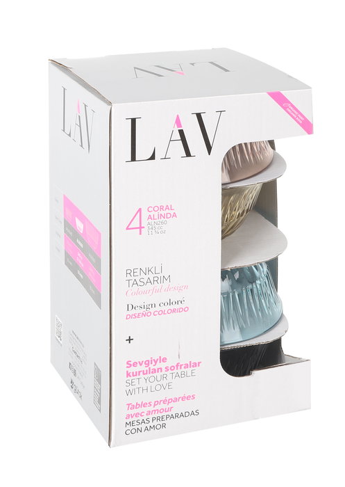 LAV Set 4 Cuencos Alinda 12.5 cm - 345 cc (6 Cajas)