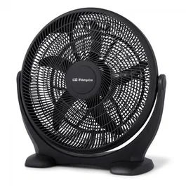 Orbegozo BF 0150 Ventilador de Suelo Negro, Aspas 50 cm, 80W, 5 Aspas, 3 Velocidades, Inclinación Ajustable y Asa para Transporte