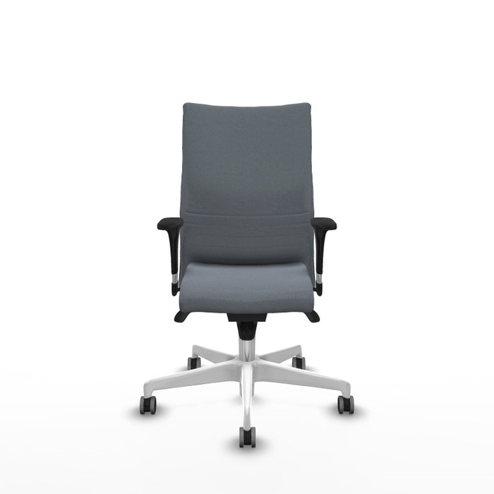 PIQUERAS Y CRESPO Silla Albacete confidente Gris con mecanismo Sincro y base blanca PIQUERAS Y CRESPO Silla Albacete confidente Gris con mecanismo Sincro y base blanca