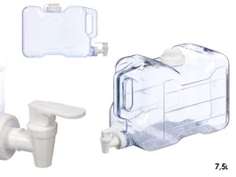 Leknes Dispensador de Agua Plástico PETG 7,5L Transparente 34,5x21,5x7,5cm (Set de 8)