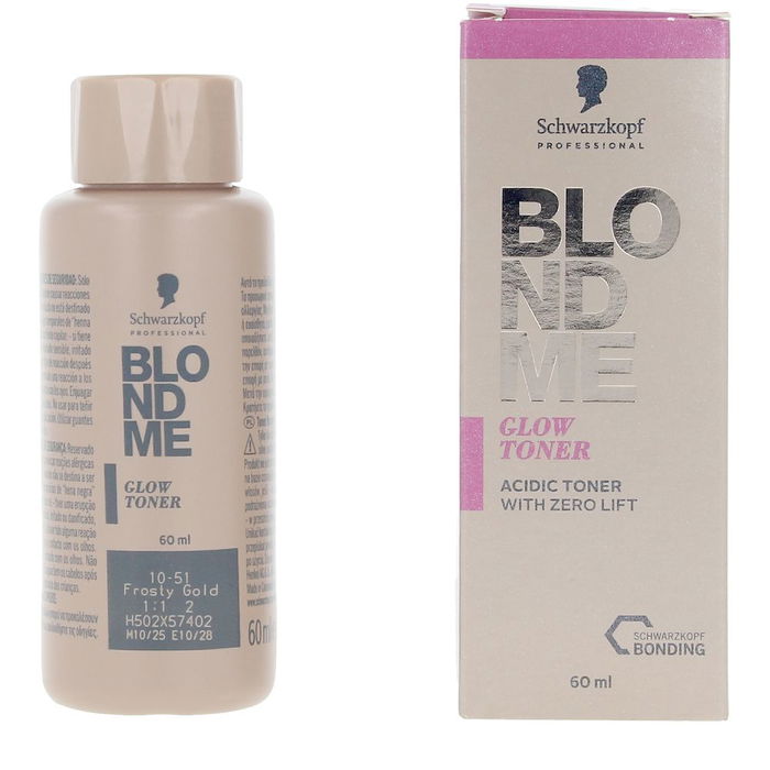 Schwarzkopf BLONDME Matizador de Brillo #Dorado Hielo 10-51, 60 ml, para cabello aclarado, con Tecnología AcidicGlow, tonos rubios perfectos en 10 minutos