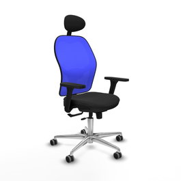 PIQUERAS Y CRESPO Silla de oficina Jorquera con mecanismo Sincro/Traslack, Brazos 3D y Cabecero Fijo