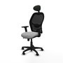 PIQUERAS Y CRESPO Silla de oficina Alocén traslack malla negra bali gris claro