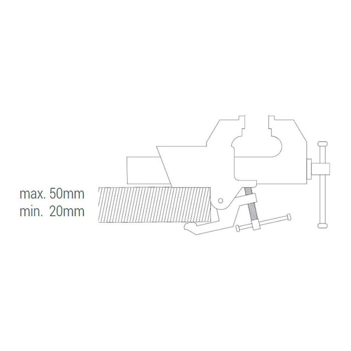 Piher 55007 Tornillo de Banco Móvil Guía Cuadrada Mordazas Intercambiables Acero Templado