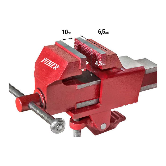 Piher 55007 Tornillo de Banco Móvil Guía Cuadrada Mordazas Intercambiables Acero Templado