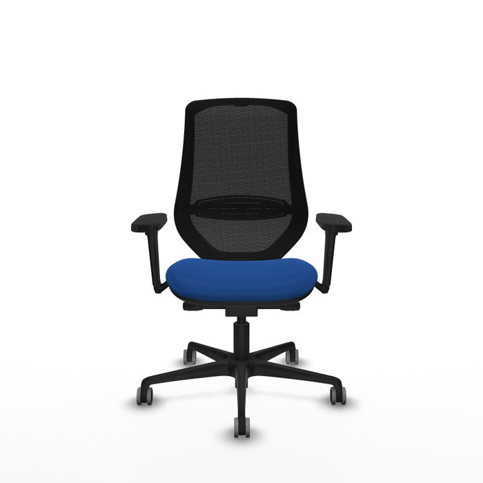 PIQUERAS Y CRESPO Silla de oficina Mardos Azul y Negro con Brazos 3D
