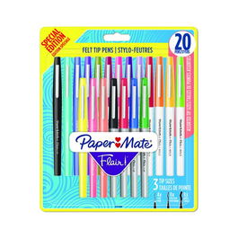 Rotulador Fibra Paper Mate Flair Orig. Pack Grande Blister De 20 (8X Flair M + 8X Flair Bold + 4X Flair Uf)