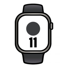 Apple Watch Series 11 GPS + Cellular 42mm Titanio Pizarra con Correa Deportiva Negra S/M