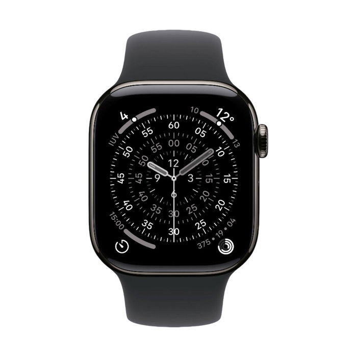 Apple Watch Series 11 GPS + Cellular 42mm Titanio Pizarra con Correa Deportiva Negra S/M Apple Watch Series 11 GPS + Cellular 42mm Titanio Pizarra con Correa Deportiva Negra S/M