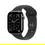 Apple watch series 11 gps cellular 42mm titanio negro pizarra correa deportiva negro (s m)