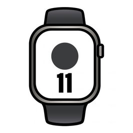 Apple Watch Series 11 MF8R4QL/A GPS + Cellular 42mm Caja de Titanio Negro con Correa Deportiva Pizarra Negro (Talla S/M)