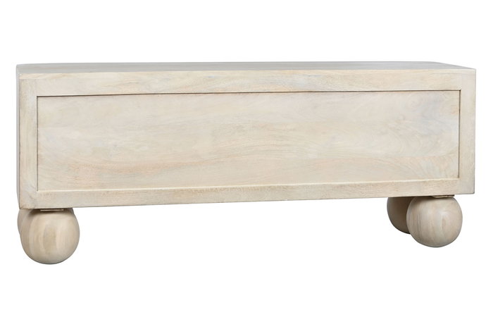 DKD Home Decor Mueble TV Tromso Urban Blanco 140x40x58 cm 4 Puertas