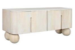 DKD Home Decor Mueble TV Tromso Urban Blanco 140x40x58 cm 4 Puertas