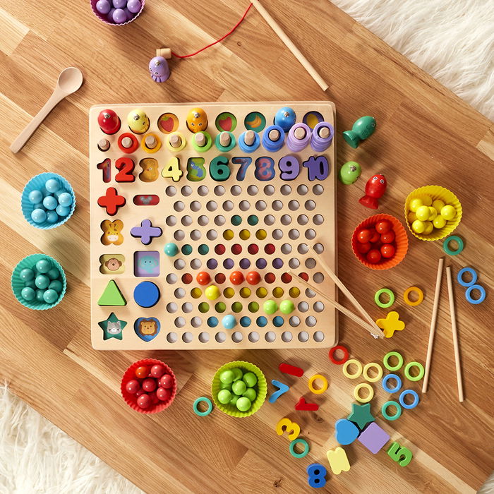 Jeux 2 momes Juego De Matemáticas 13 En 1 Colección Montessori Para Aprender A Contar Y Relacionar Colores Y Formas Mayores De 3 Años