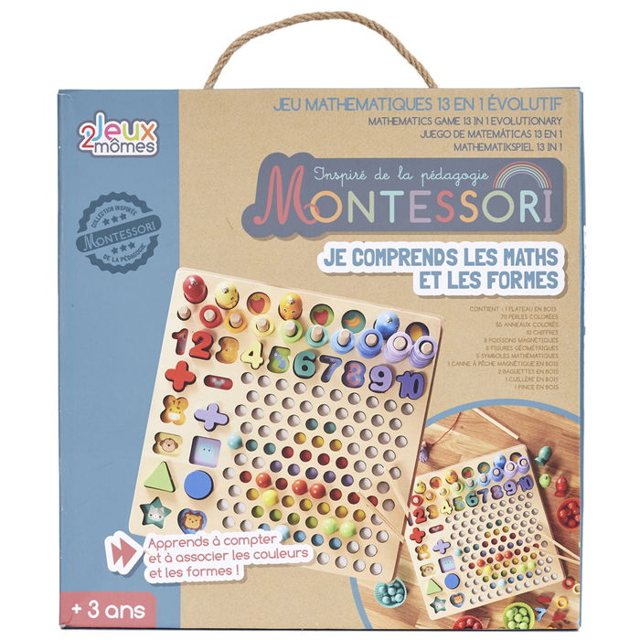 Jeux 2 momes Juego De Matemáticas 13 En 1 Colección Montessori Para Aprender A Contar Y Relacionar Colores Y Formas Mayores De 3 Años