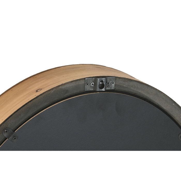 DKD Home Decor Reloj de Pared de Pino y Metal Plateado