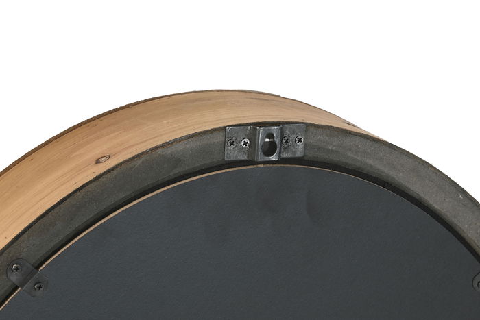 DKD Home Decor Reloj de Pared Loft Plateado Natural 8 x 68 x 50 cm con Movimiento de Pino, Metal y Cristal