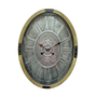 DKD Home Decor Reloj de Pared de Pino y Metal Plateado