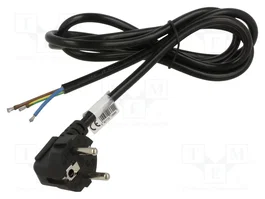 AKYGA Cable de alimentación H03VV-H 3x1mm2 con enchufe CEE 7/7 (E/F) de 1,5m
